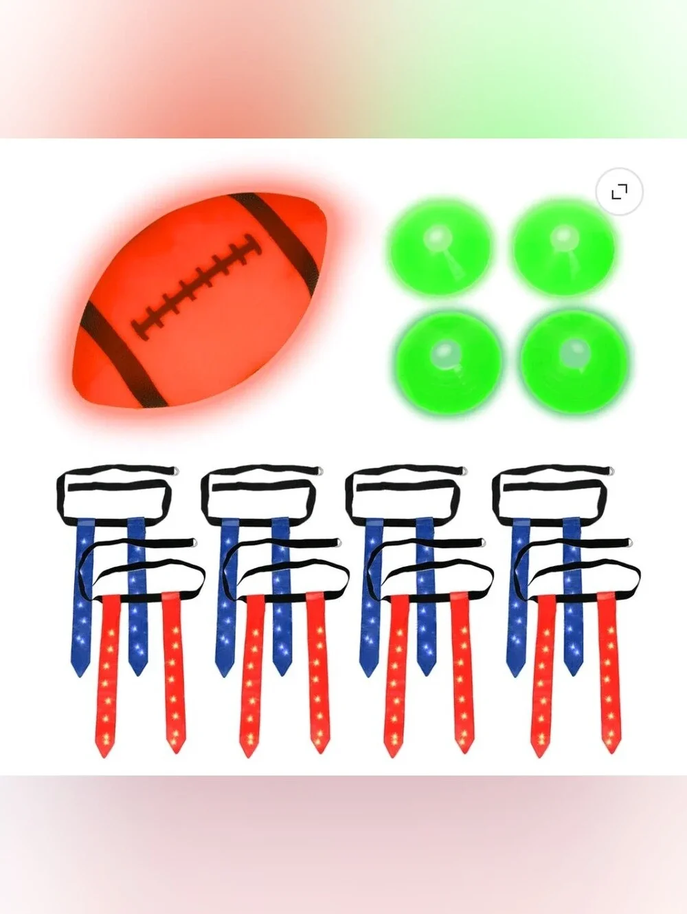 LED Flag Football, Light-Up Outdoor Sports Game, for All Ages, by MinnARK